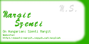 margit szenti business card